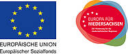Europäische Flagge und ESF Logo